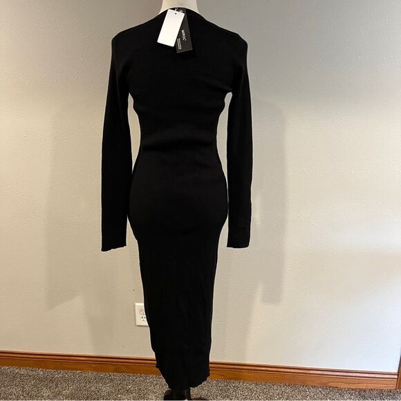 MIROL V-Neck Bodycon Sweater Dress Long Sleeve Knit Maxi Dress - Picture 7 of 14